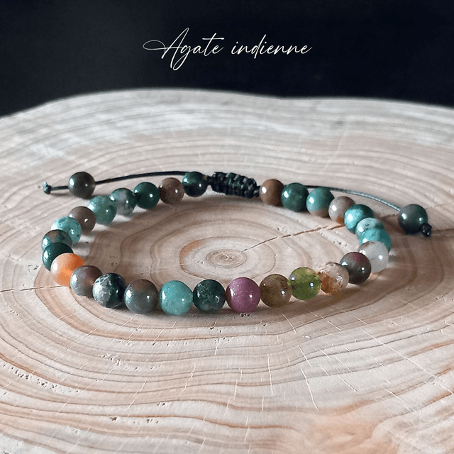 Bracelet ajustable en Agate indienne