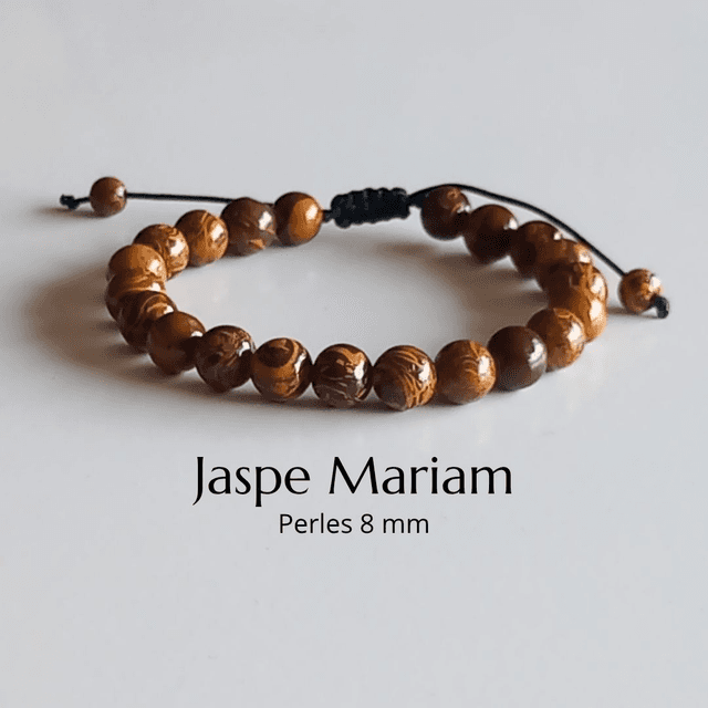 Bracelet ajustable en Jaspe Mariam (Jaspe peau d&#039;éléphant)