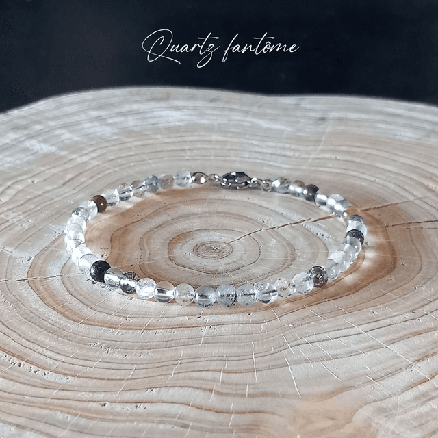 Bracelet fermoir en Quartz fantôme