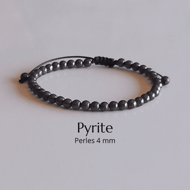 Bracelet ajustable en Pyrite