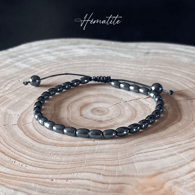 Bracelet ajustable en Hématite