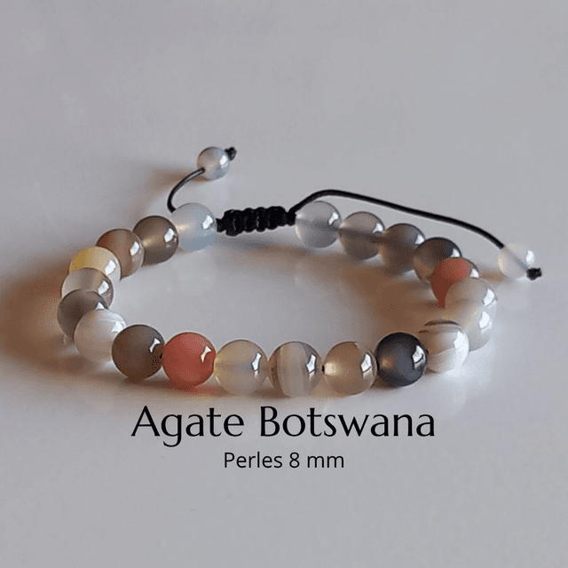 Bracelet ajustable en Agate Botswana
