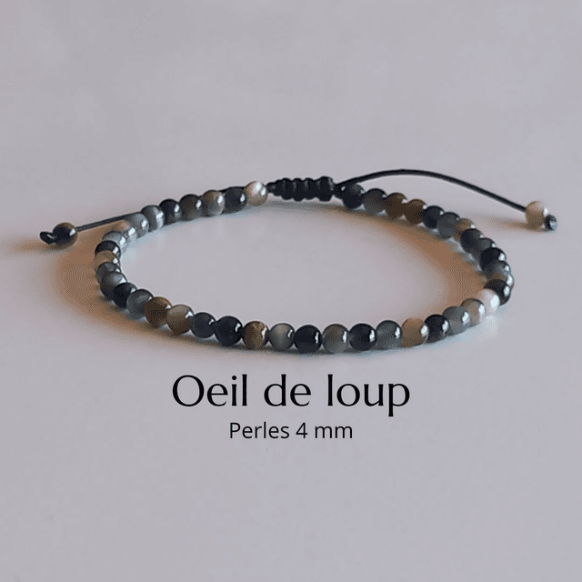 Bracelet ajustable en Oeil de loup