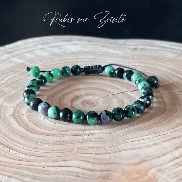 Bracelet ajustable en Rubis sur Zoïsite