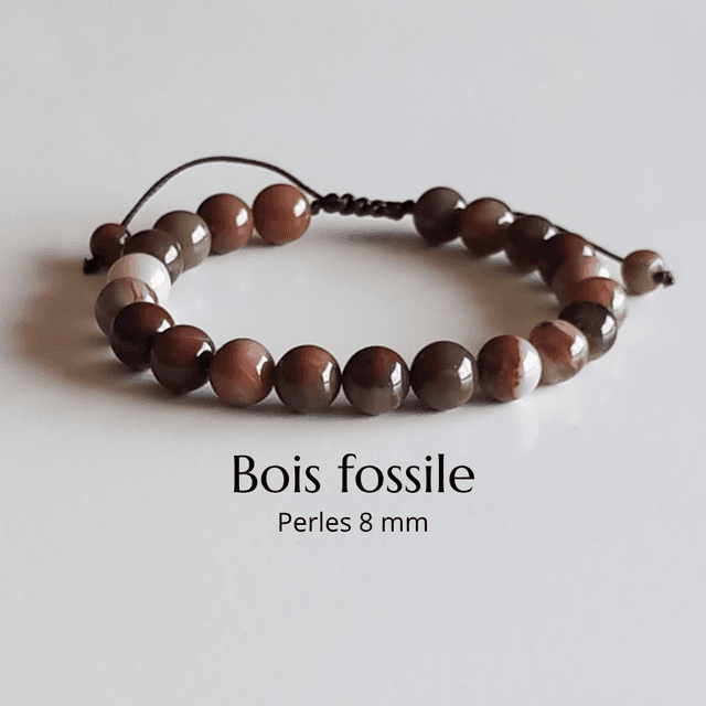 Bracelet ajustable en Bois fossile