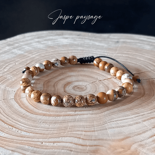 Bracelet ajustable en Jaspe paysage