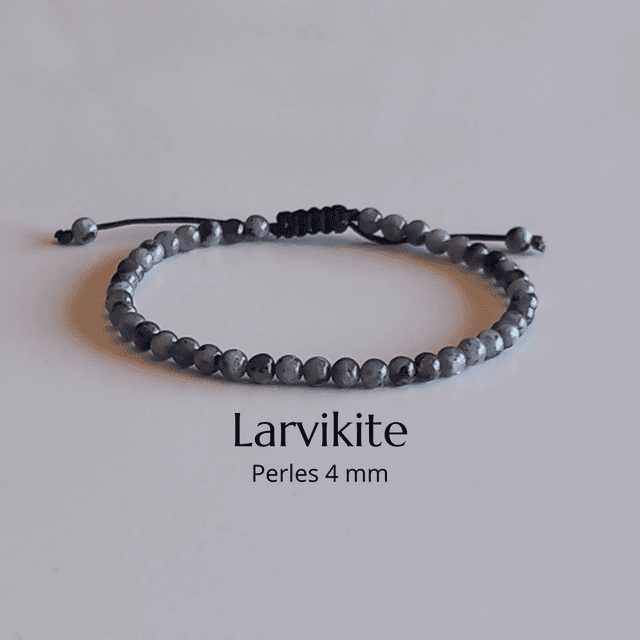 Bracelet ajustable en Larvikite