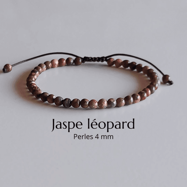 Bracelet ajustable en Jaspe léopard