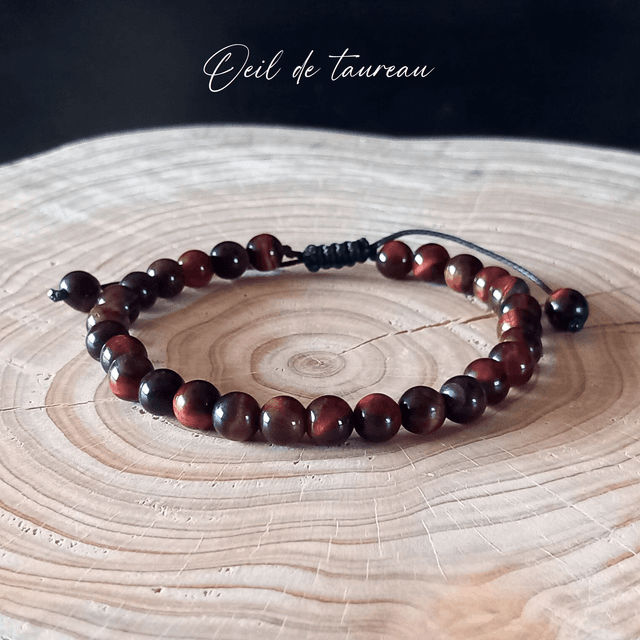 Bracelet ajustable en Oeil de taureau