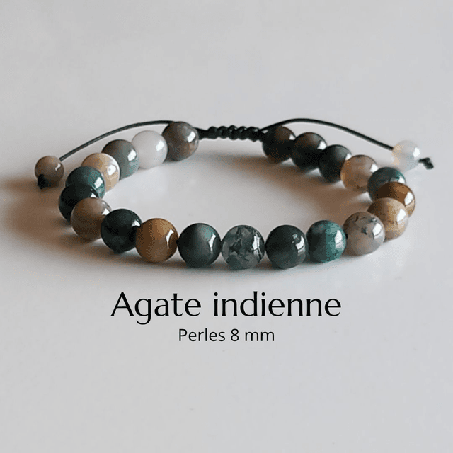 Bracelet ajustable en Agate indienne