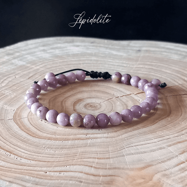 Bracelet ajustable en Lépidolite