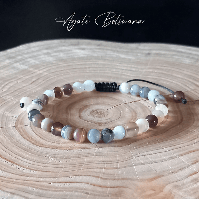 Bracelet ajustable en Agate Botswana