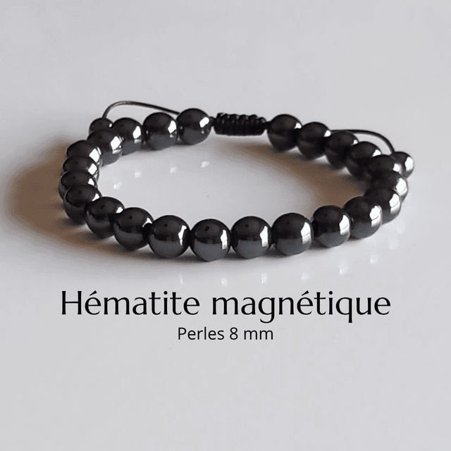 Bracelet ajustable en Hématite magnétique