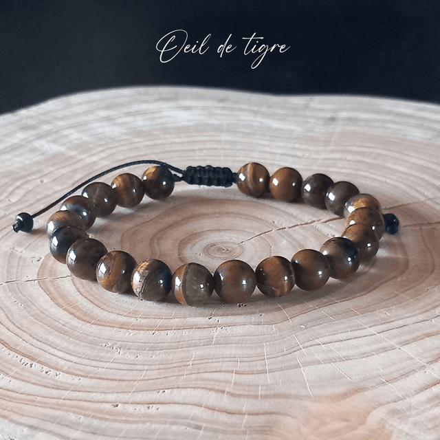 Bracelet ajustable en Oeil de tigre
