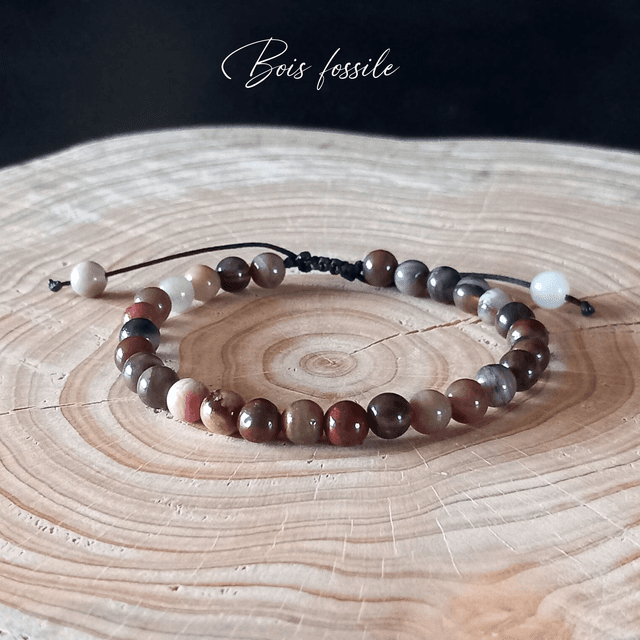 Bracelet ajustable en Bois fossile