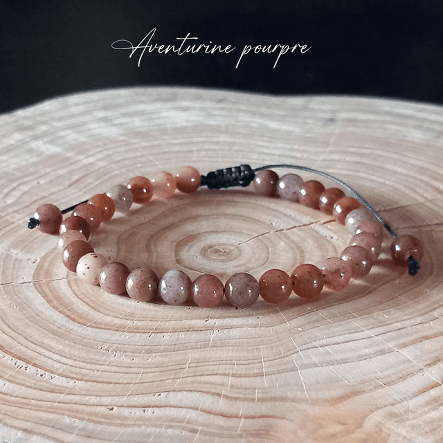 Bracelet ajustable en Aventurine pourpre