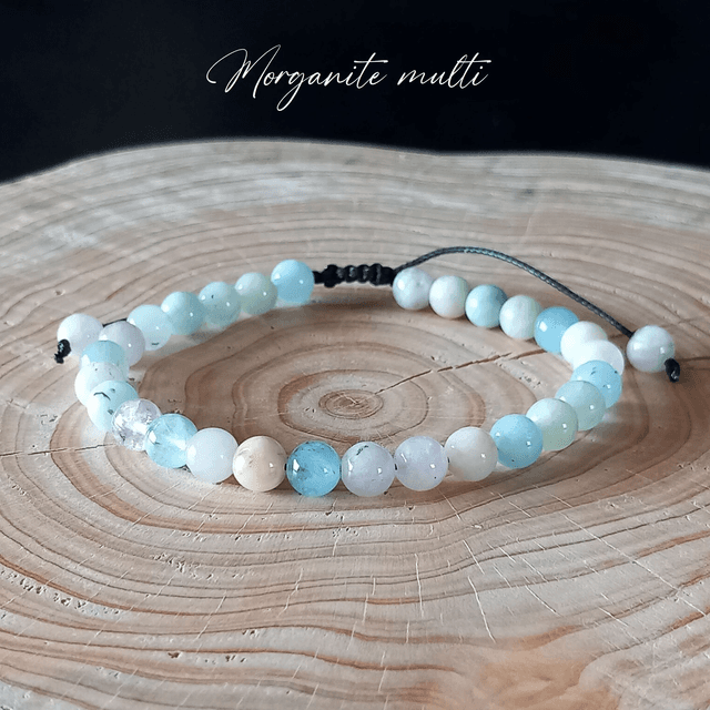 Bracelet ajustable en Morganite multicolore