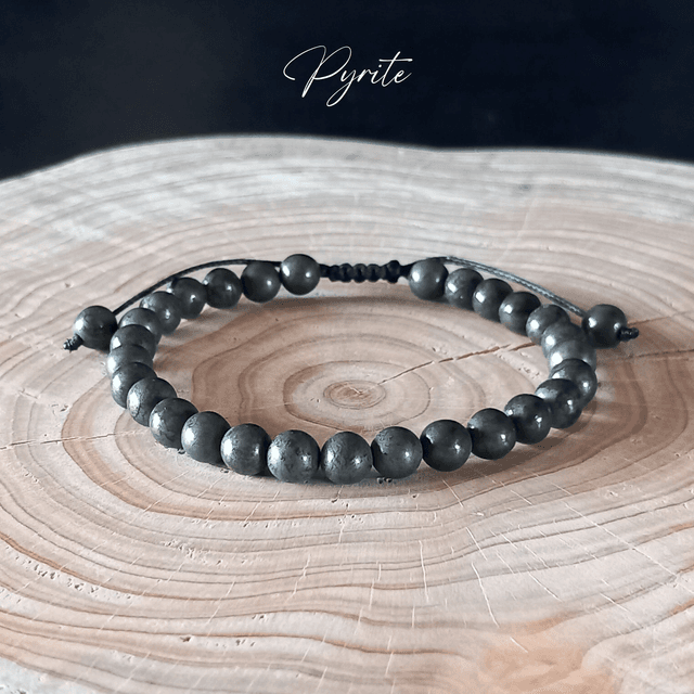 Bracelet ajustable en Pyrite