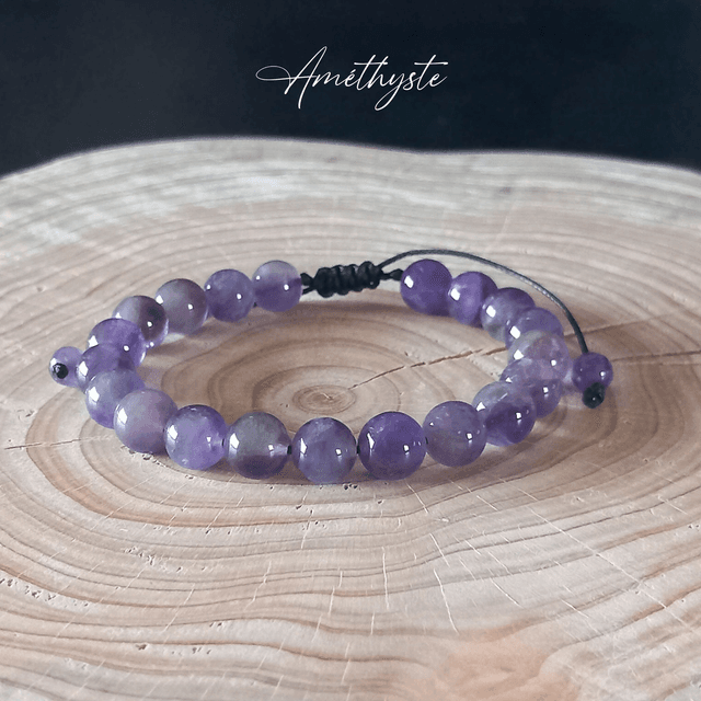 Bracelet ajustable en Améthyste