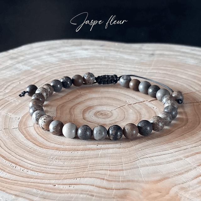 Bracelet ajustable en Jaspe fleur