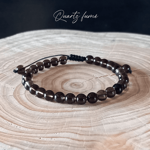 Bracelet ajustable en Quartz fumé