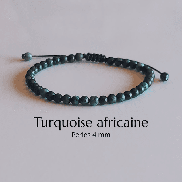 Bracelet ajustable en Turquoise africaine