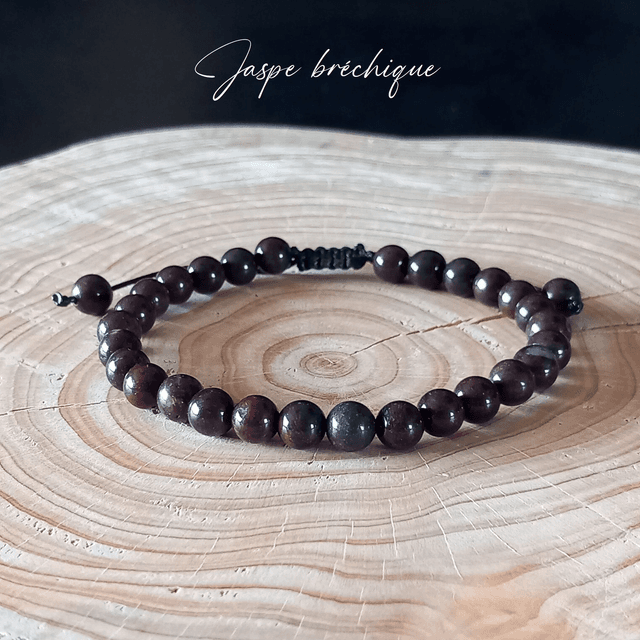 Bracelet ajustable en Jaspe bréchique
