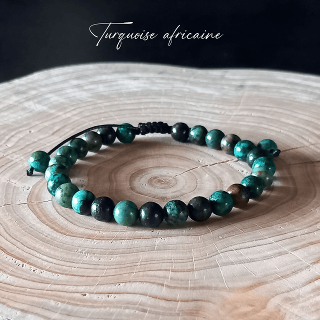Bracelet ajustable en Turquoise africaine