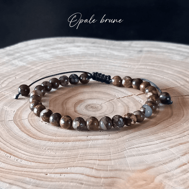 Bracelet ajustable en Opale brune