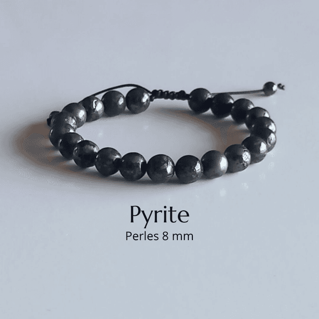 Bracelet ajustable en Pyrite