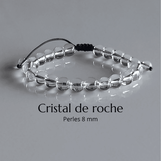 Bracelet ajustable en Cristal de roche