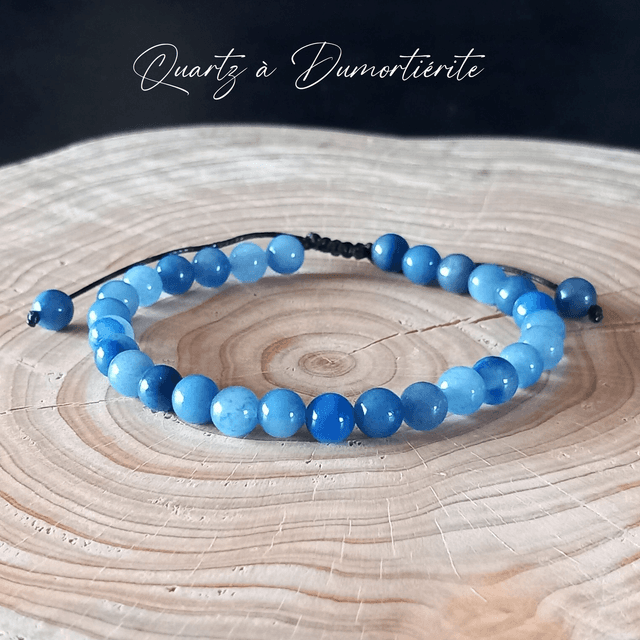 Bracelet ajustable en Quartz à Dumortiérite