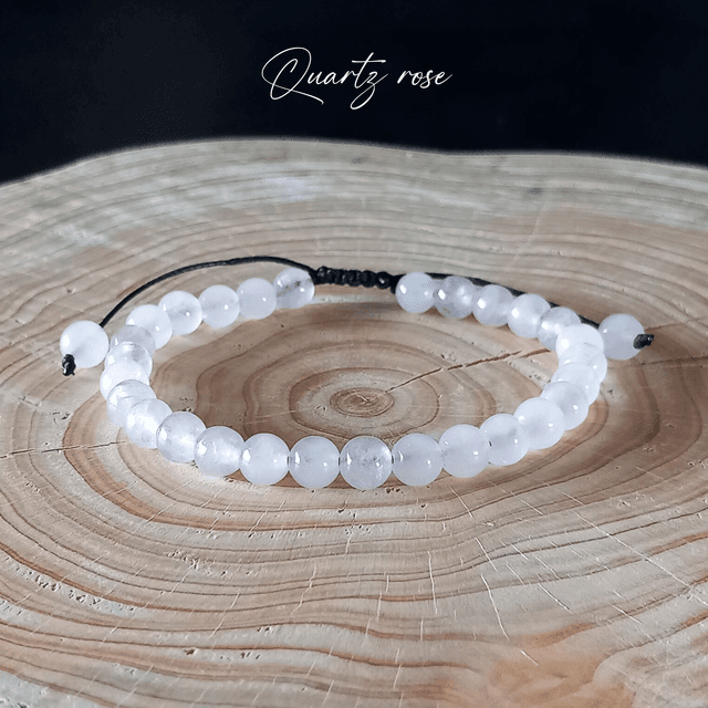 Bracelet ajustable en Quartz rose