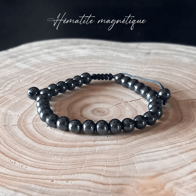 Bracelet ajustable en Hématite magnétique