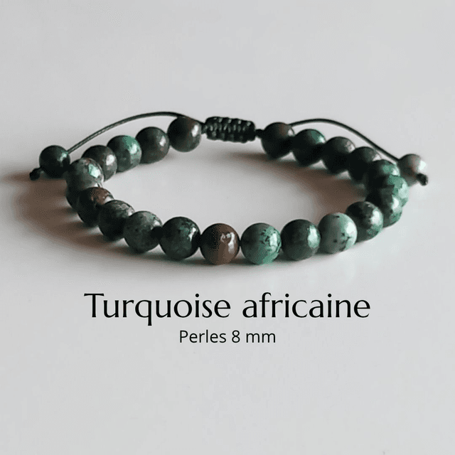 Bracelet ajustable en Turquoise africaine