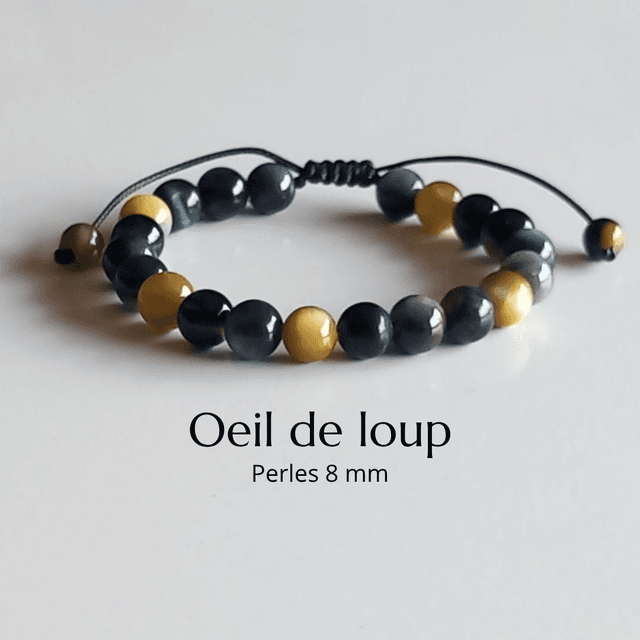 Bracelet ajustable en Oeil de loup