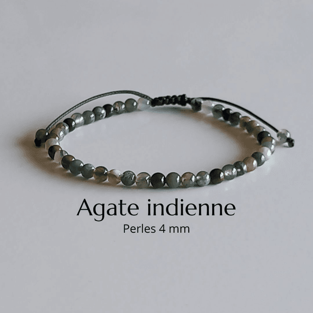 Bracelet ajustable en Agate indienne