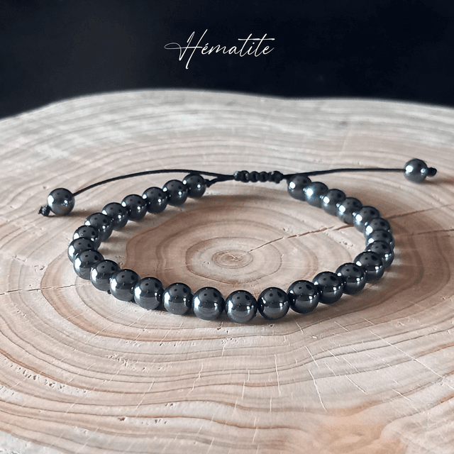 Bracelet ajustable en Hématite