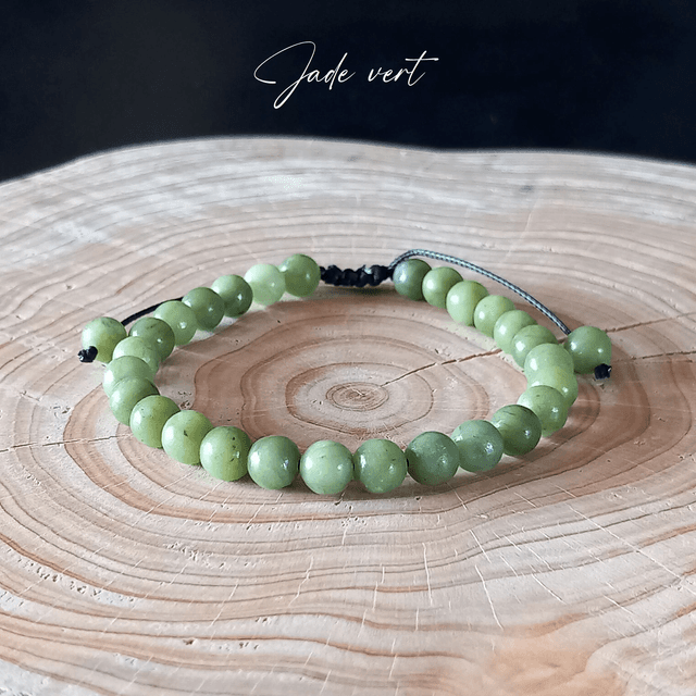 Bracelet ajustable en Jade vert