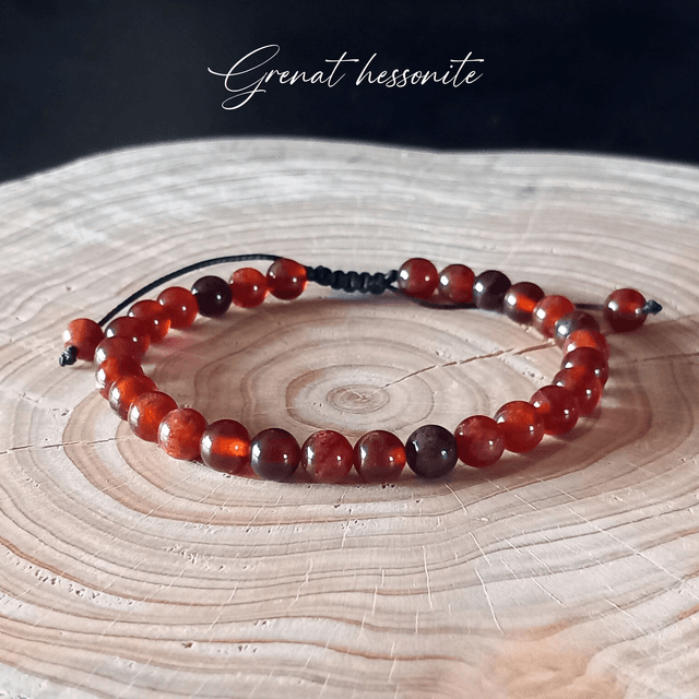 Bracelet ajustable en Grenat Hessonite