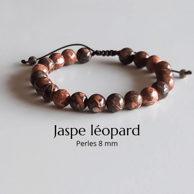 Bracelet ajustable en Jaspe léopard