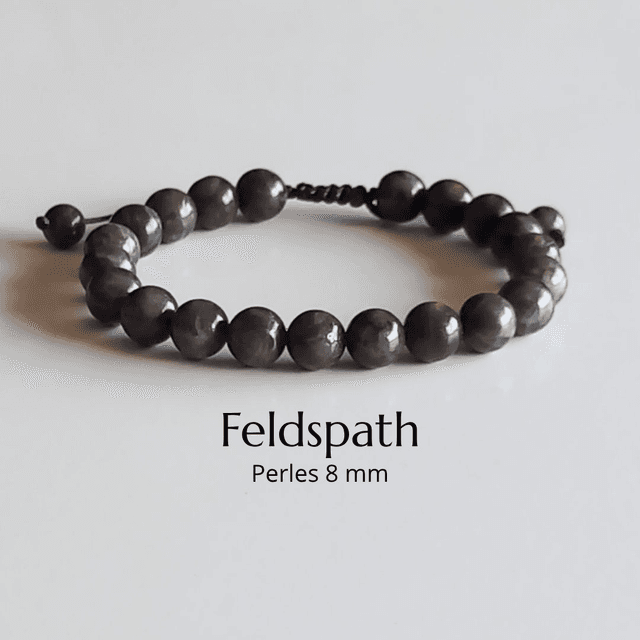 Bracelet ajustable en Feldspath arc en ciel